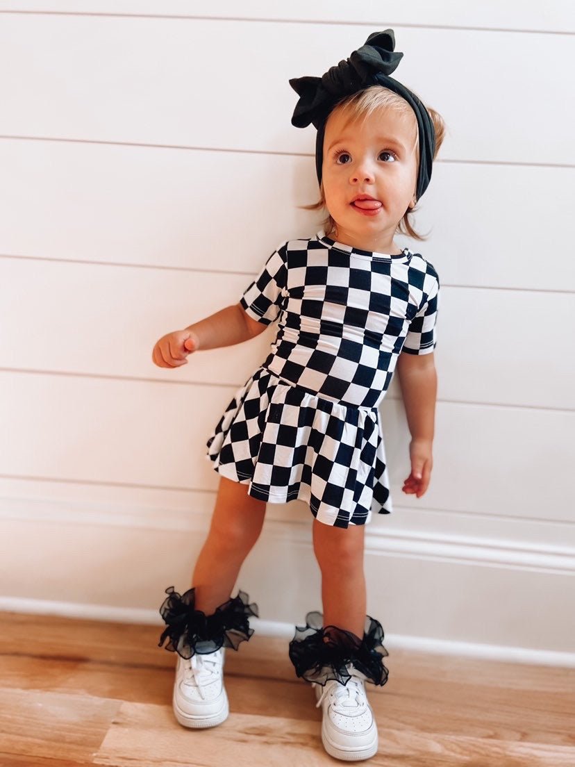 OREO CHECKERS DREAM BODYSUIT DRESS - Mack & Harvie