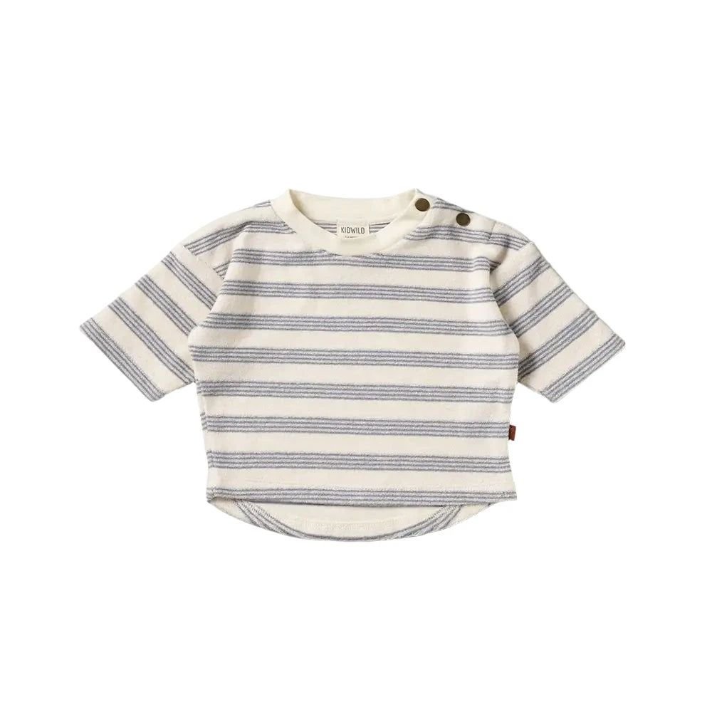 Organic Boxy Sweatshirt - Mist Stripe - Mack & Harvie