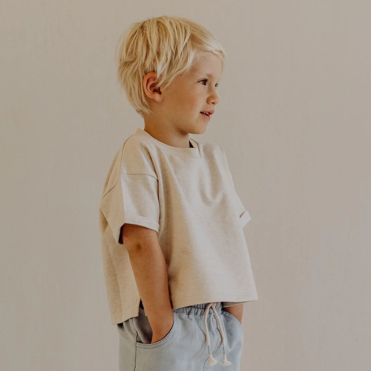 Organic Boxy Tee - Oatmeal Melange - Mack & Harvie