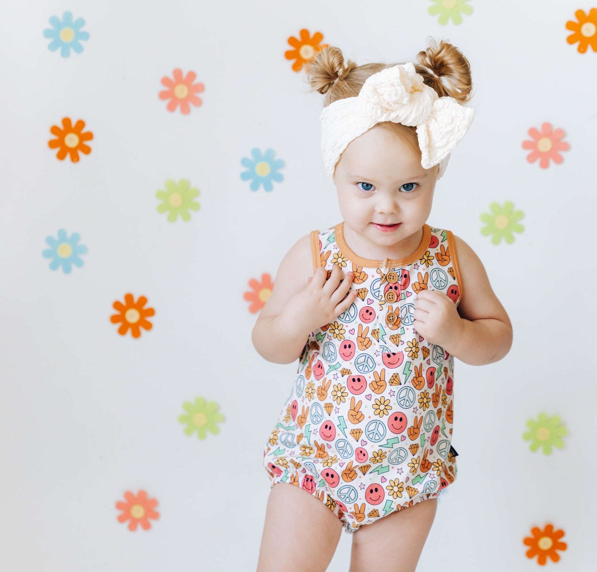 ORGANIC COTTON HENLEY ROMPER - Groovy Summer - Mack & Harvie