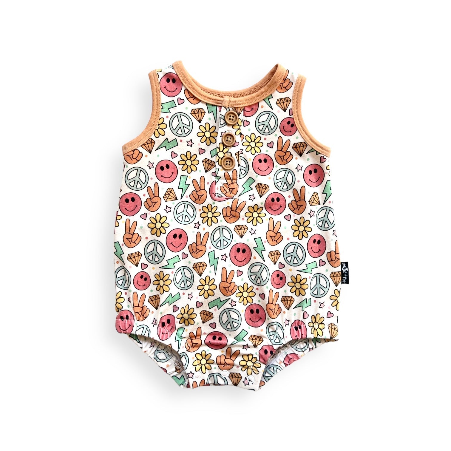 ORGANIC COTTON HENLEY ROMPER - Groovy Summer - Mack & Harvie