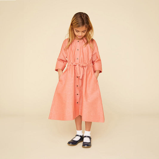 Organic Cotton Linen Trench Dress - Burnt Sienna - Mack & Harvie