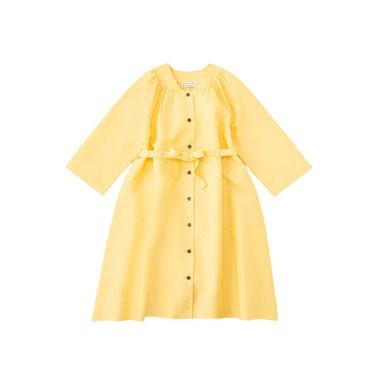 Organic Cotton Linen Trench Dress - Daffodil Yellow - Mack & Harvie