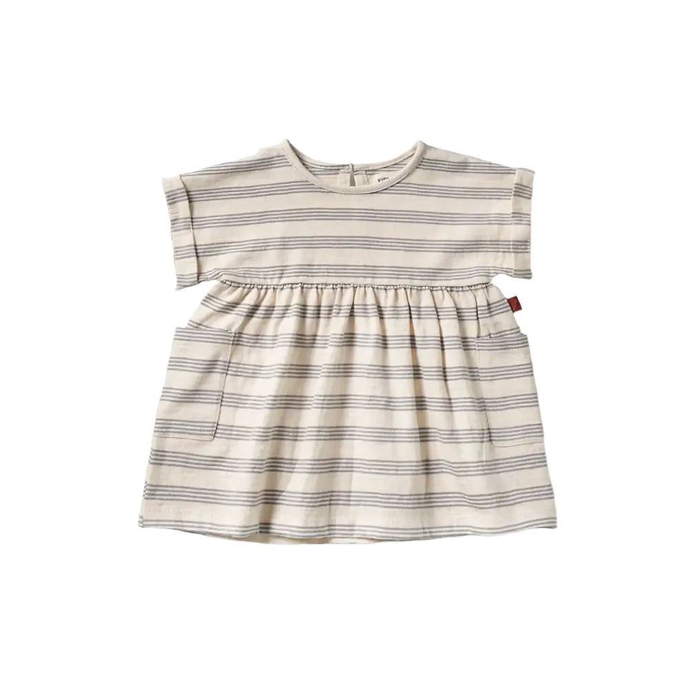 Organic Dress - Mist Stripe - Mack & Harvie