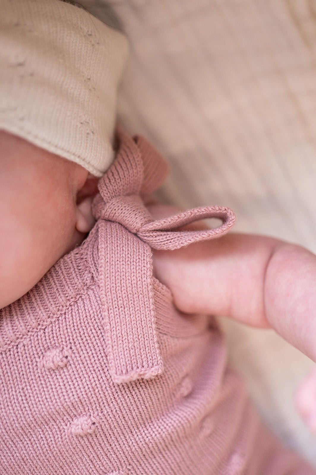 Organic Knit Romper - Mauve Pom - Mack & Harvie