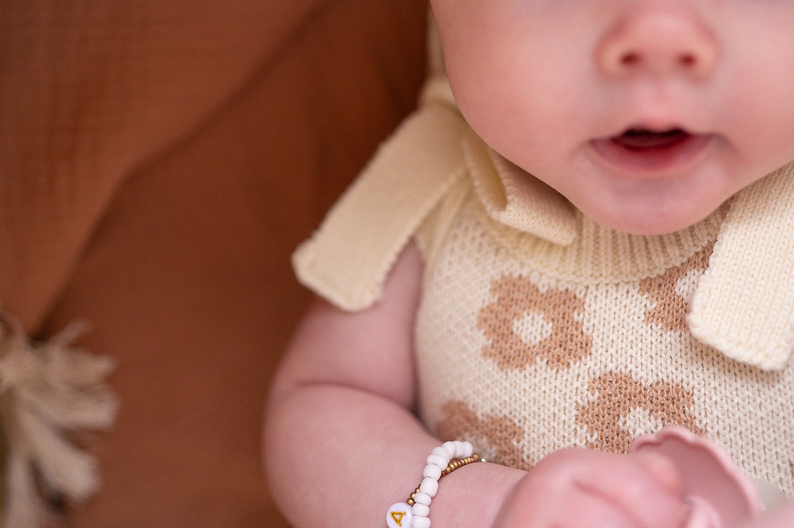 Organic Knit Romper - Mocha Daisy - Mack & Harvie