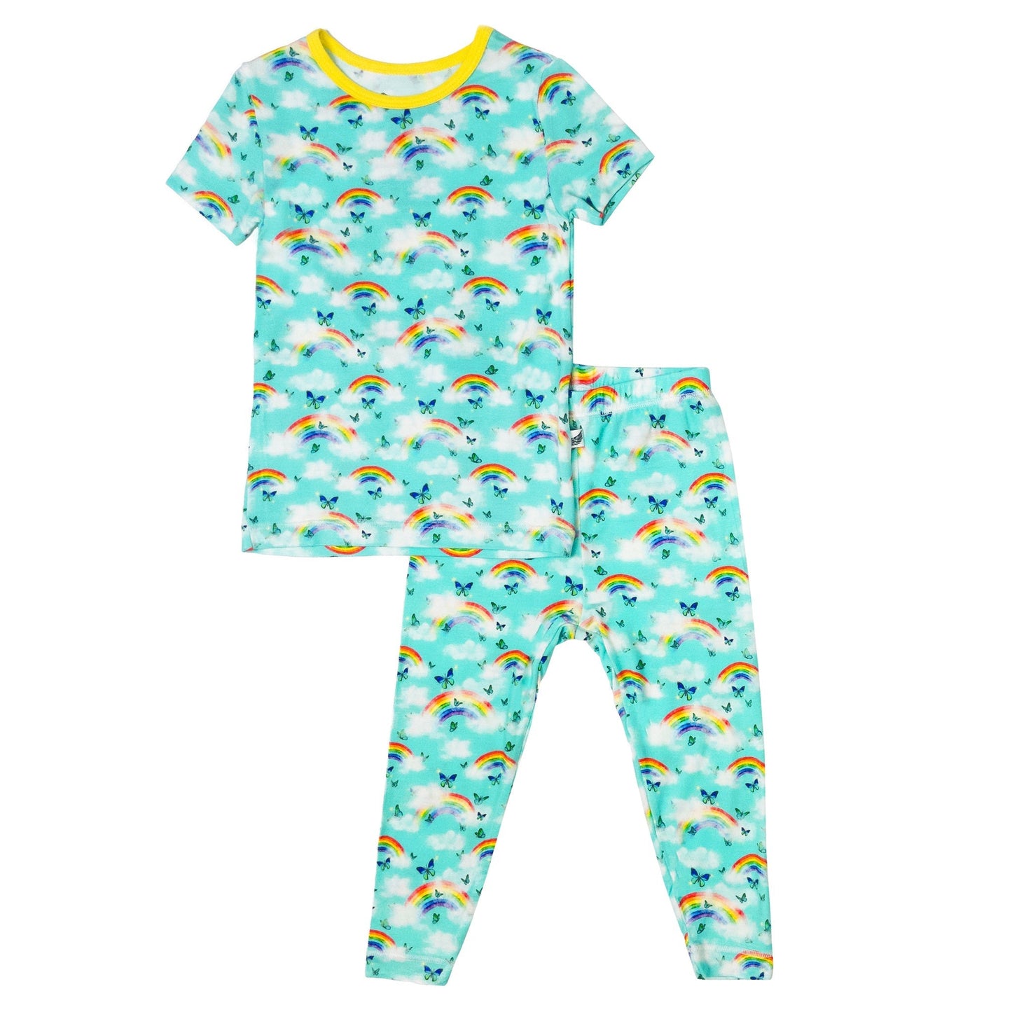 Over the Rainbow & Butterflies Short Sleeve Pajama Set (18M - 12Y) - Mack & Harvie