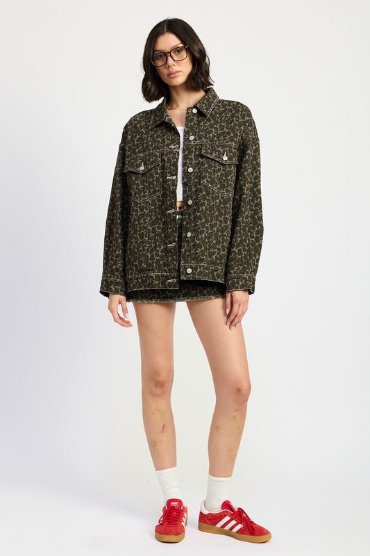 OVERSIZED PRINTED DENIM JACKET - Mack & Harvie