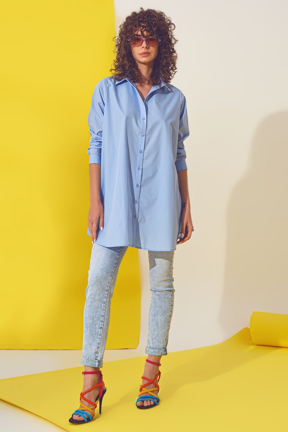 Oversized Shirt in Light Blue - Mack & Harvie