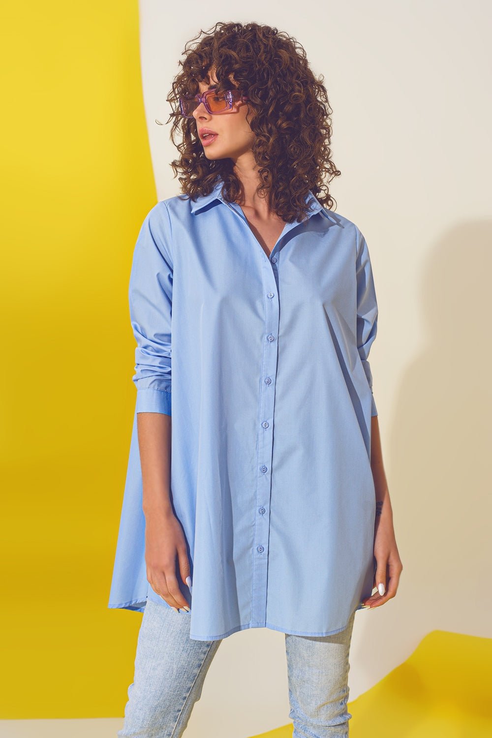 Oversized Shirt in Light Blue - Mack & Harvie