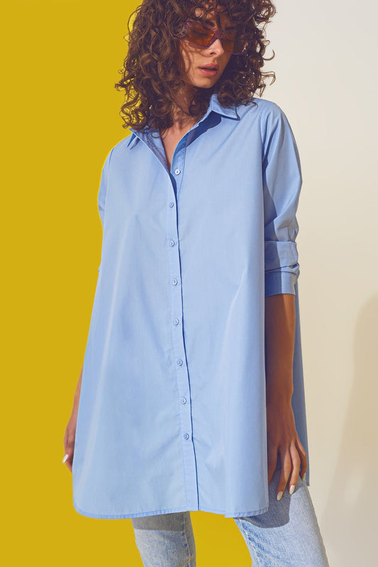 Oversized Shirt in Light Blue - Mack & Harvie