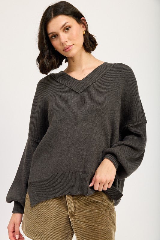 OVERSIZED V NECK SWEATER - Mack & Harvie