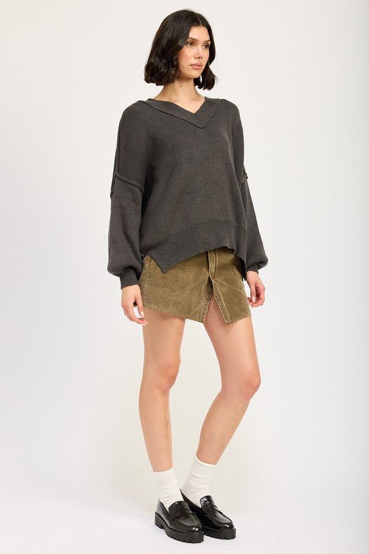 OVERSIZED V NECK SWEATER - Mack & Harvie