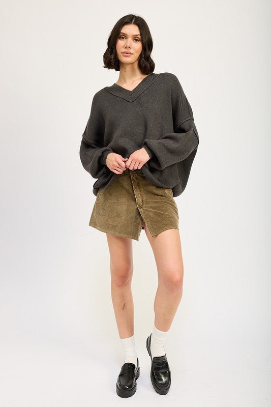 OVERSIZED V NECK SWEATER - Mack & Harvie