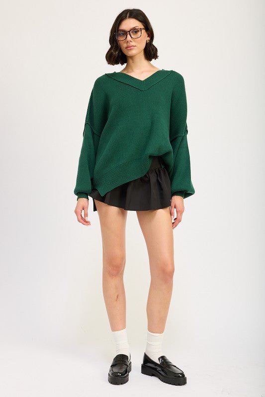 OVERSIZED V NECK SWEATER - Mack & Harvie