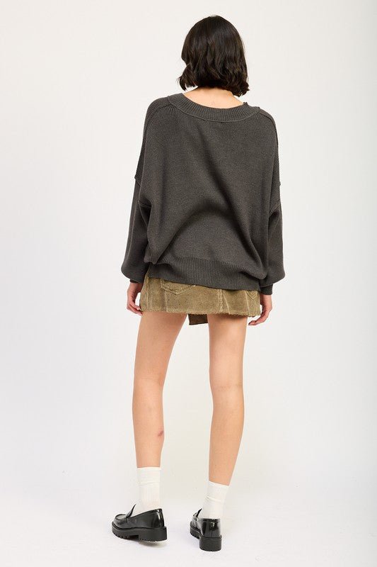 OVERSIZED V NECK SWEATER - Mack & Harvie