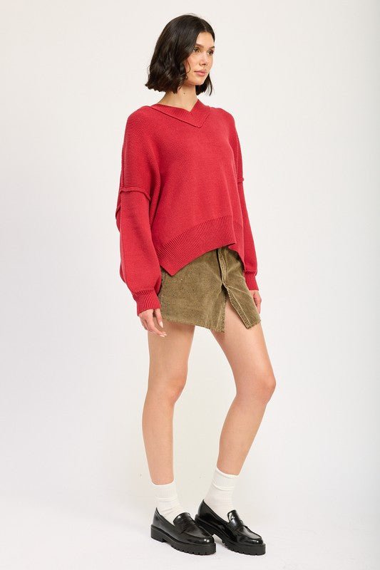 OVERSIZED V NECK SWEATER - Mack & Harvie