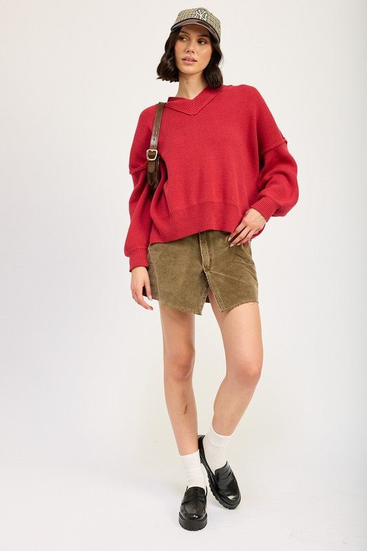 OVERSIZED V NECK SWEATER - Mack & Harvie