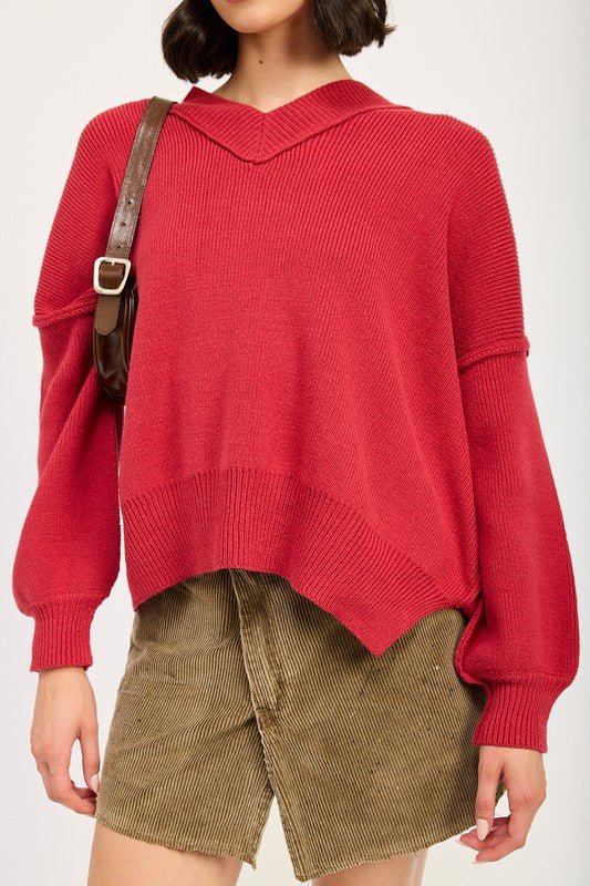 OVERSIZED V NECK SWEATER - Mack & Harvie