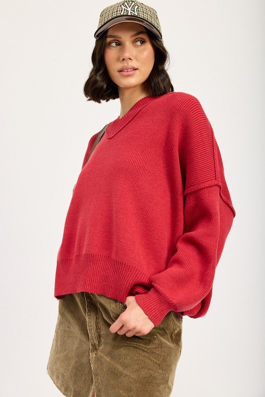 OVERSIZED V NECK SWEATER - Mack & Harvie