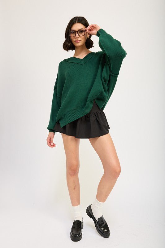 OVERSIZED V NECK SWEATER - Mack & Harvie