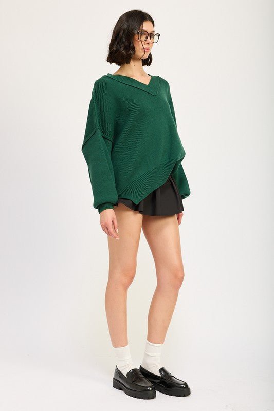 OVERSIZED V NECK SWEATER - Mack & Harvie