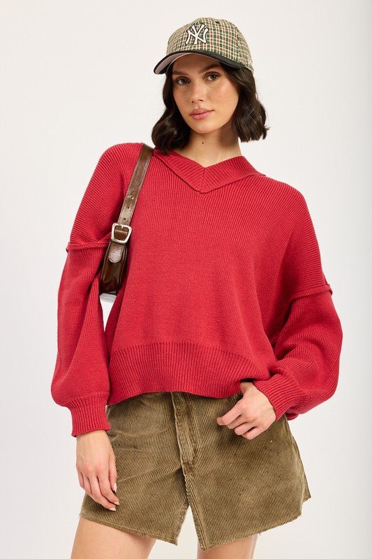 OVERSIZED V NECK SWEATER - Mack & Harvie