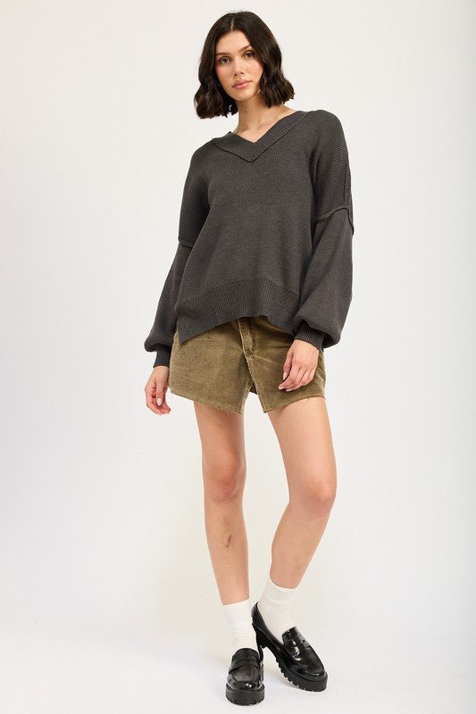 OVERSIZED V NECK SWEATER - Mack & Harvie