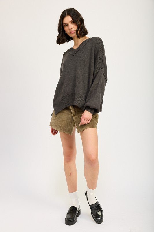 OVERSIZED V NECK SWEATER - Mack & Harvie