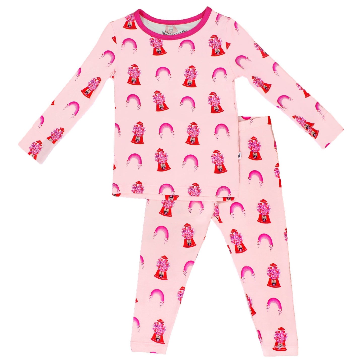 Painted Heart Gumballs Long Sleeve Pajama Set (6M - 12Y) - Mack & Harvie