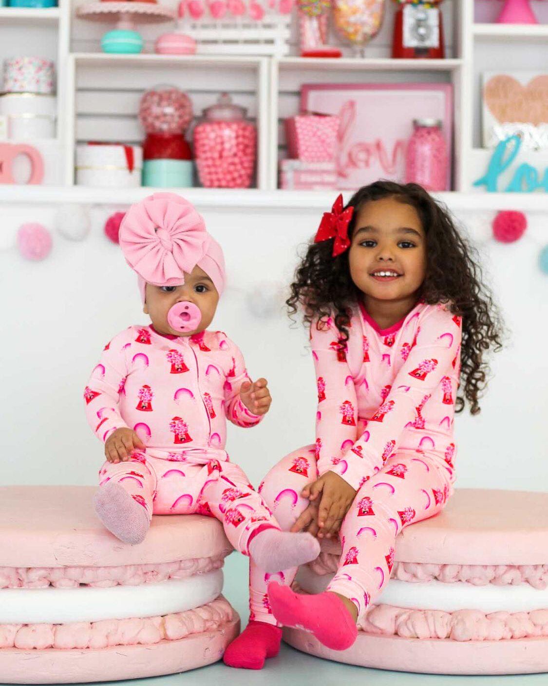 Painted Heart Gumballs Long Sleeve Pajama Set (6M - 12Y) - Mack & Harvie