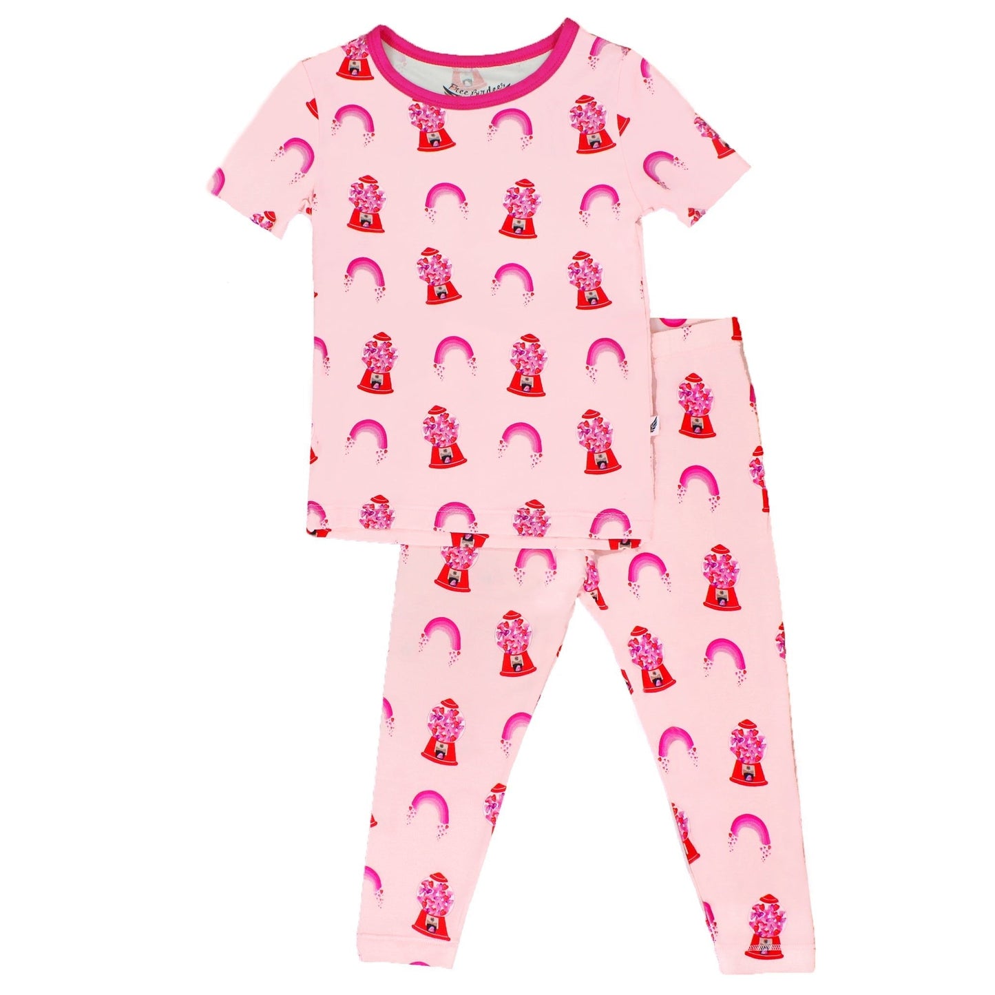 Painted Heart Gumballs Short Sleeve Pajama Set (6M - 12Y) - Mack & Harvie