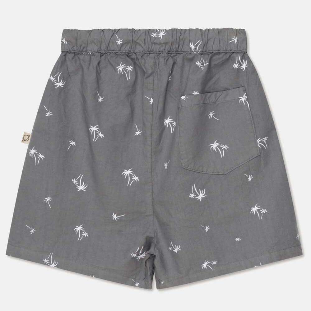 Palm Print Bermuda Shorts - Dark Grey - Mack & Harvie