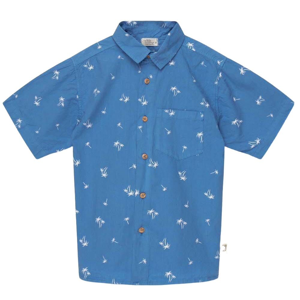 Palm Print Shirt - Blue - Mack & Harvie