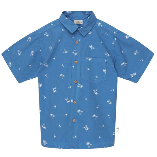 Palm Print Shirt - Blue - Mack & Harvie