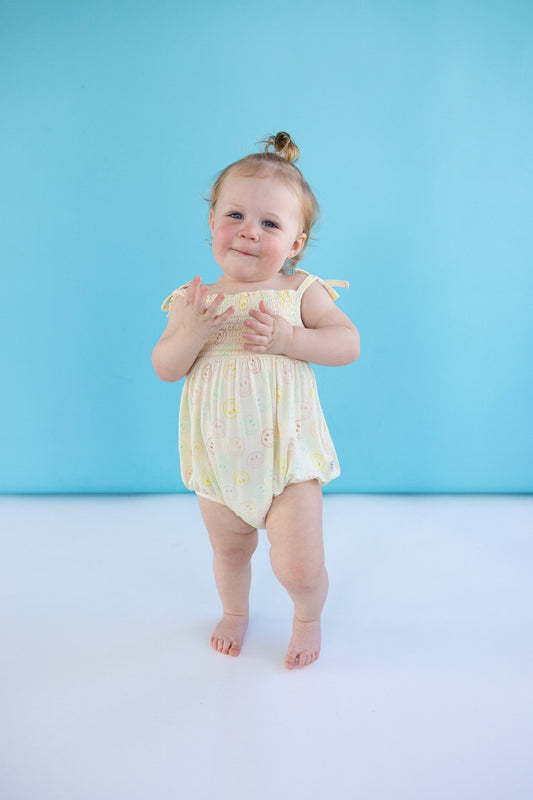 PASTEL SMILES DREAM BUBBLE ROMPER - Mack & Harvie