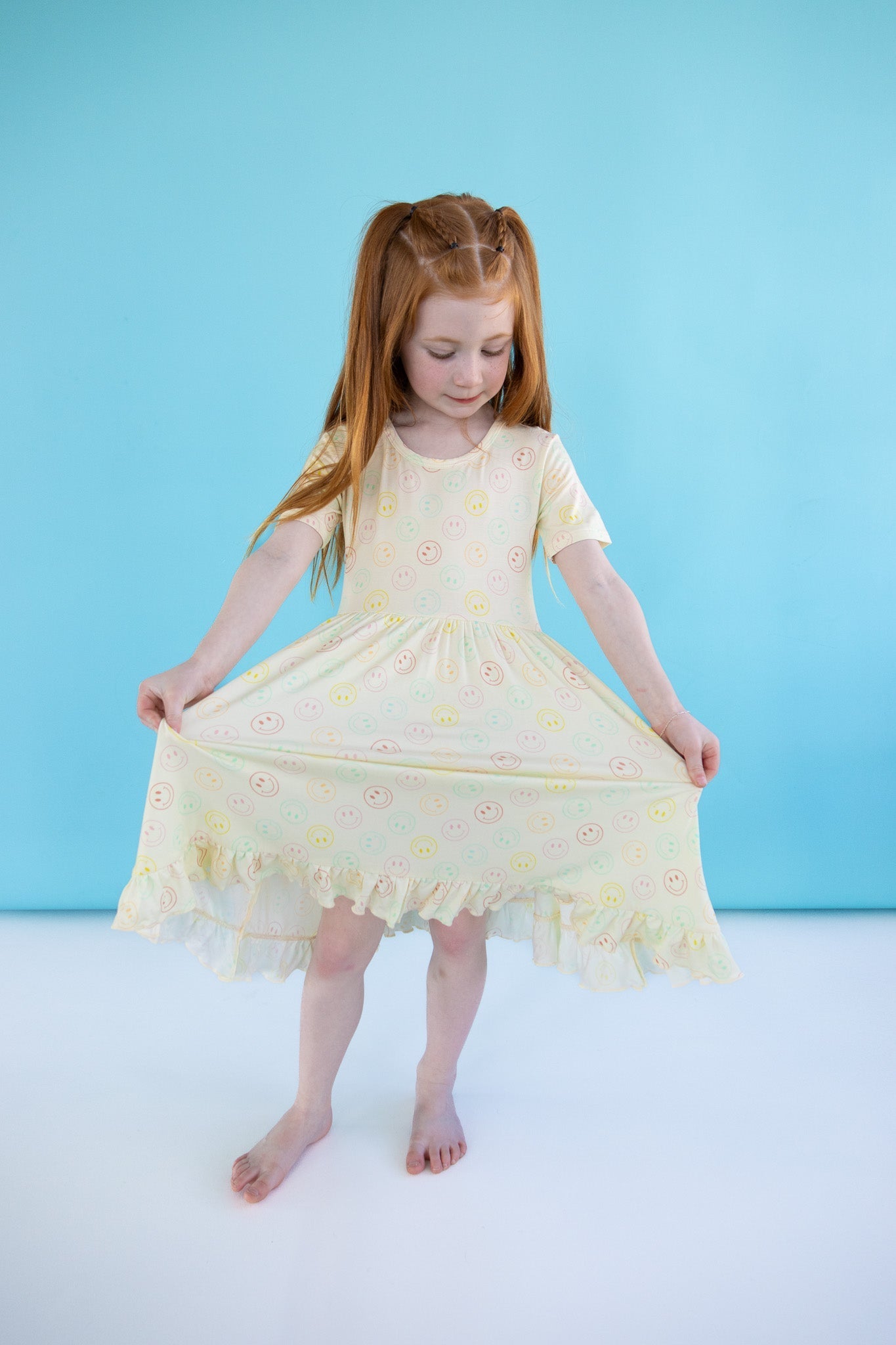 PASTEL SMILES DREAM RUFFLE DRESS - Mack & Harvie