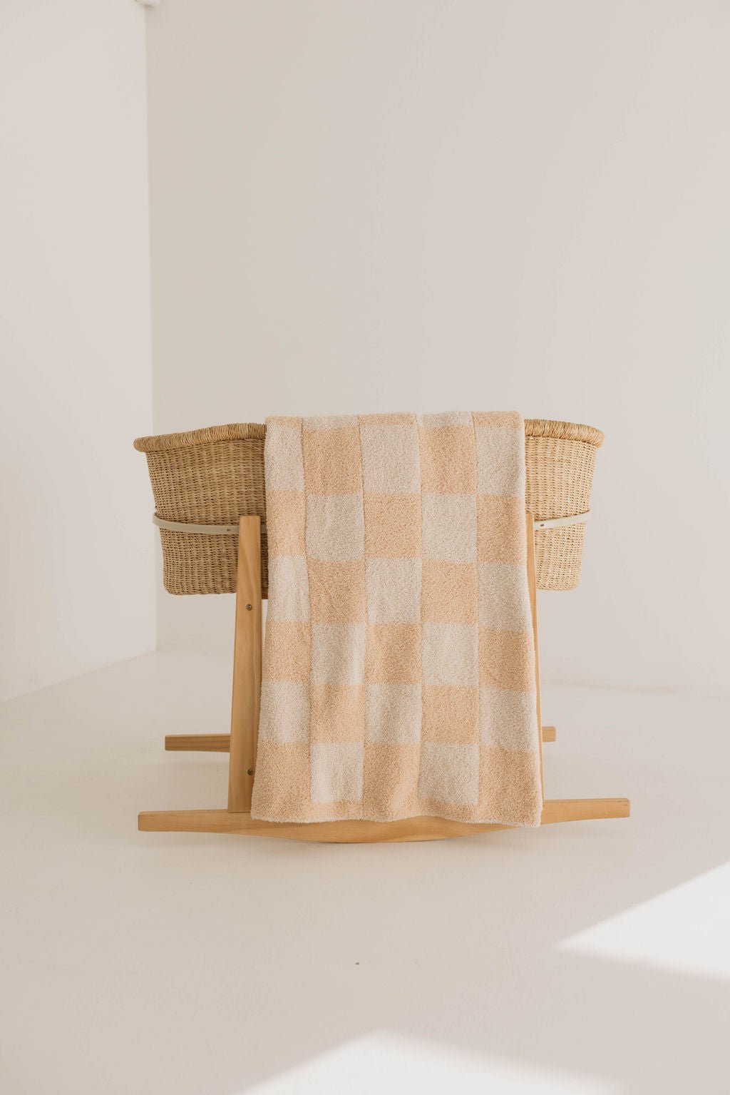 Peaches & Cream Checkerboard | Plush Blanket - Mack & Harvie