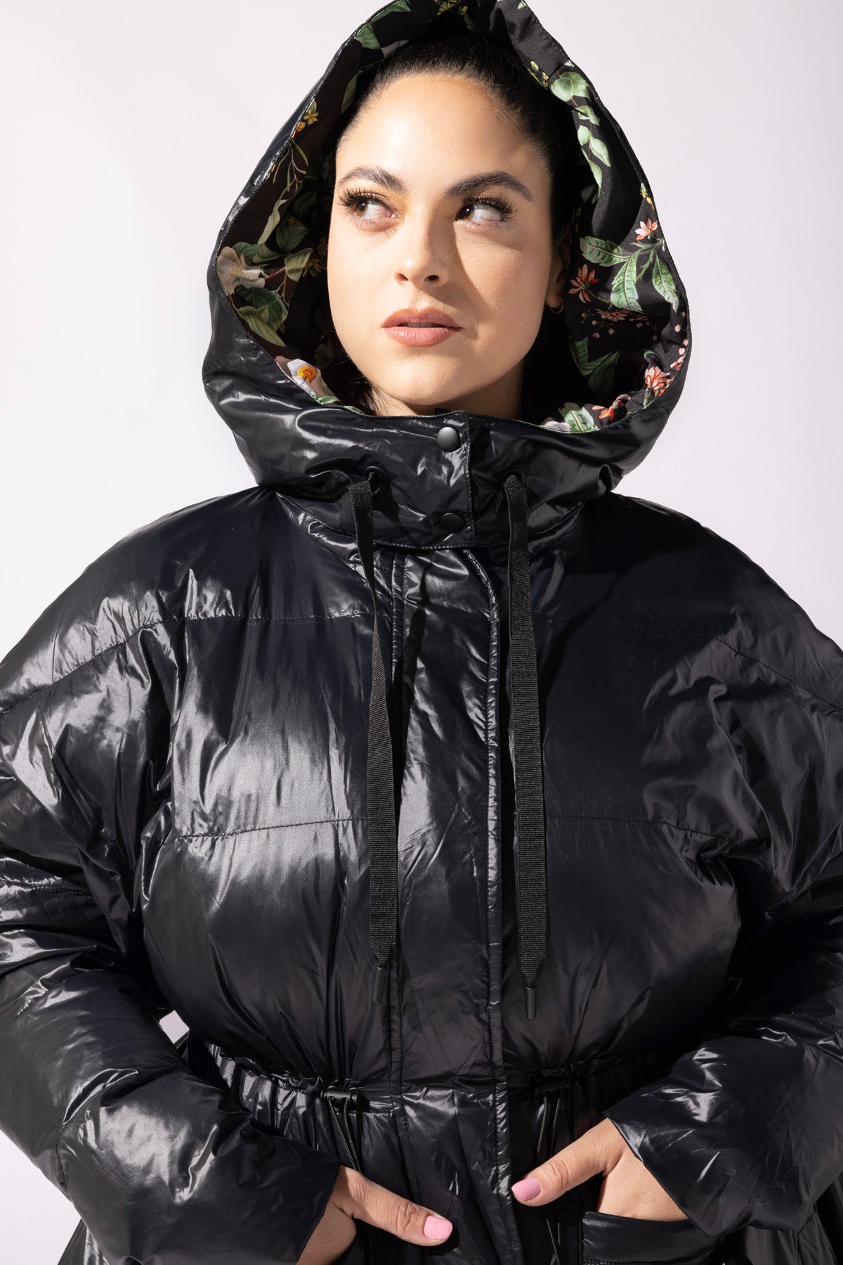 Pearl Peplum Puffer Jacket - Black - Mack & Harvie