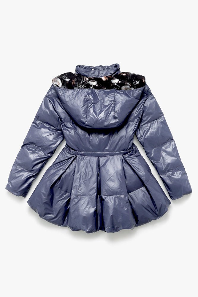 Pearl Peplum Puffer Jacket - Navy - Mack & Harvie