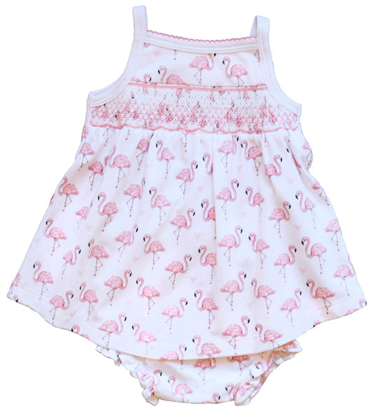 Pink Flamingo Smocked Dress - Mack & Harvie