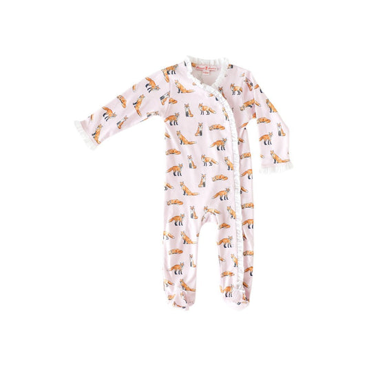 Pink Fox Ruffle Footie - Mack & Harvie