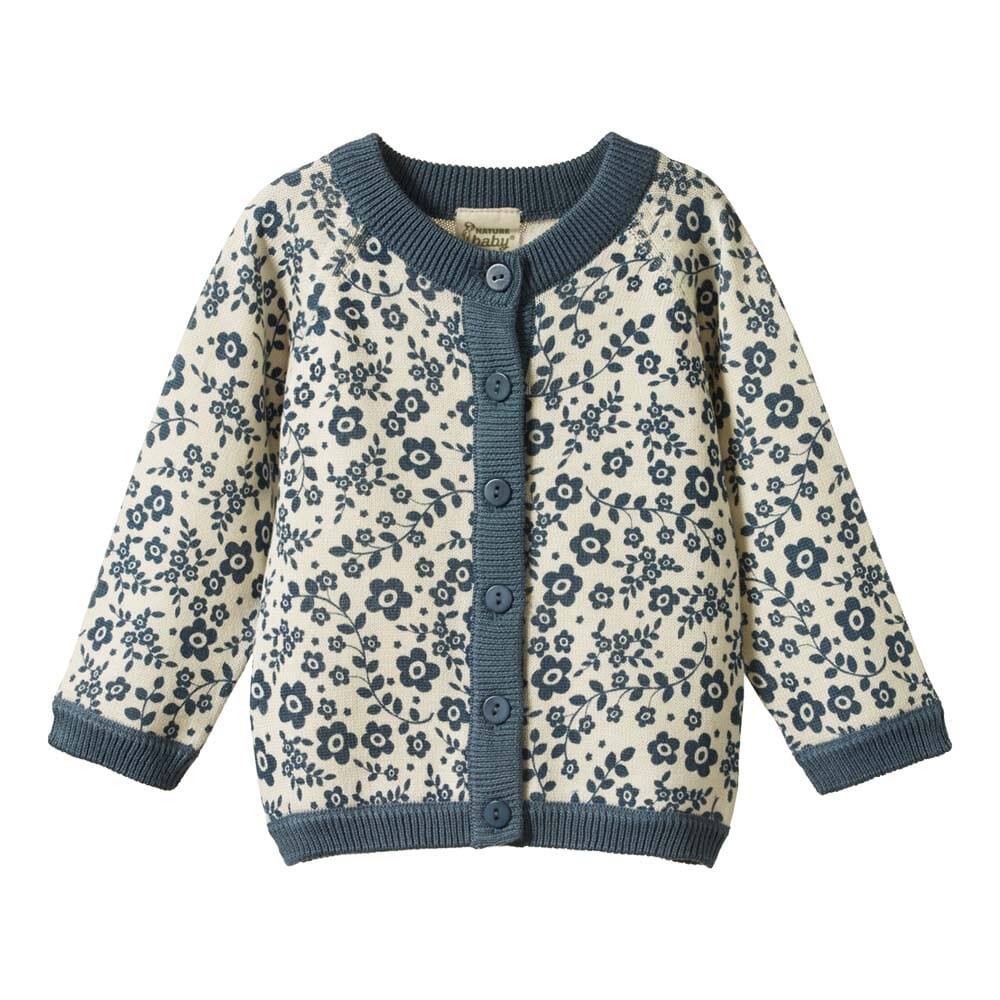 Piper Cardigan - Large Daisy Belle Blue Print - Mack & Harvie