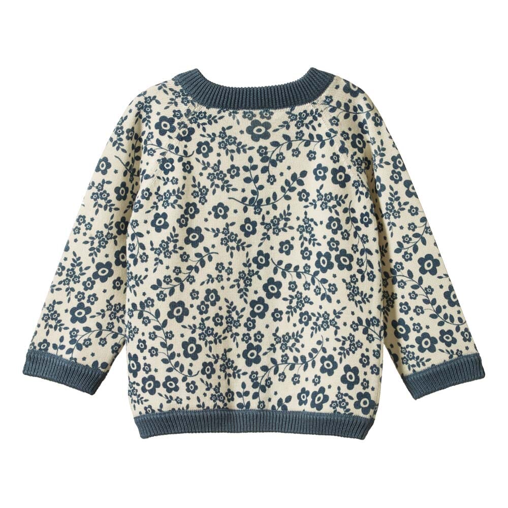 Piper Cardigan - Large Daisy Belle Blue Print - Mack & Harvie