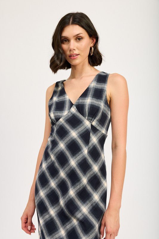 PLAID BIAS MAXI DRESS - Mack & Harvie