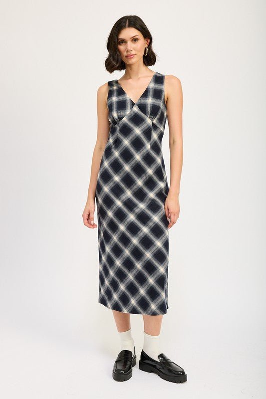 PLAID BIAS MAXI DRESS - Mack & Harvie