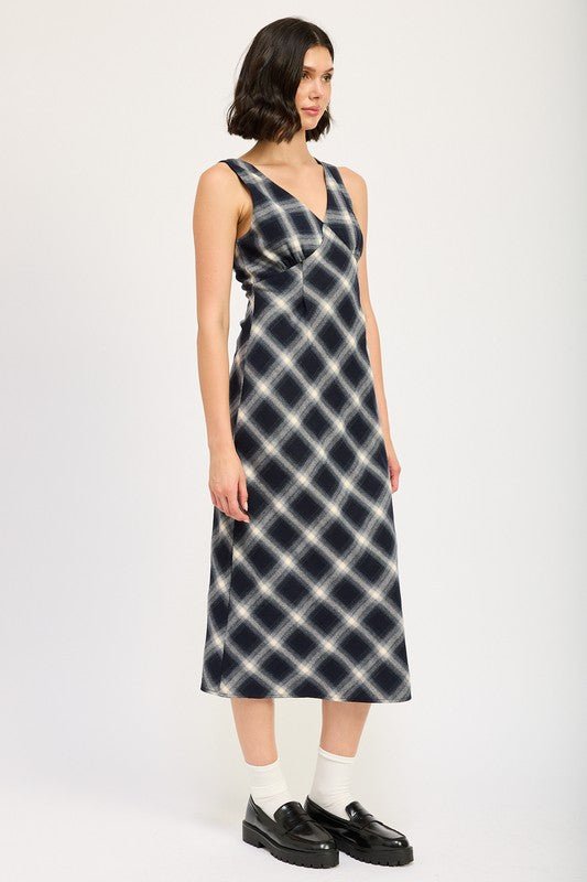 PLAID BIAS MAXI DRESS - Mack & Harvie