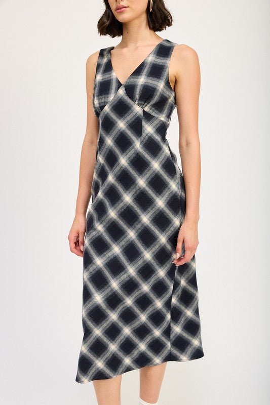 PLAID BIAS MAXI DRESS - Mack & Harvie