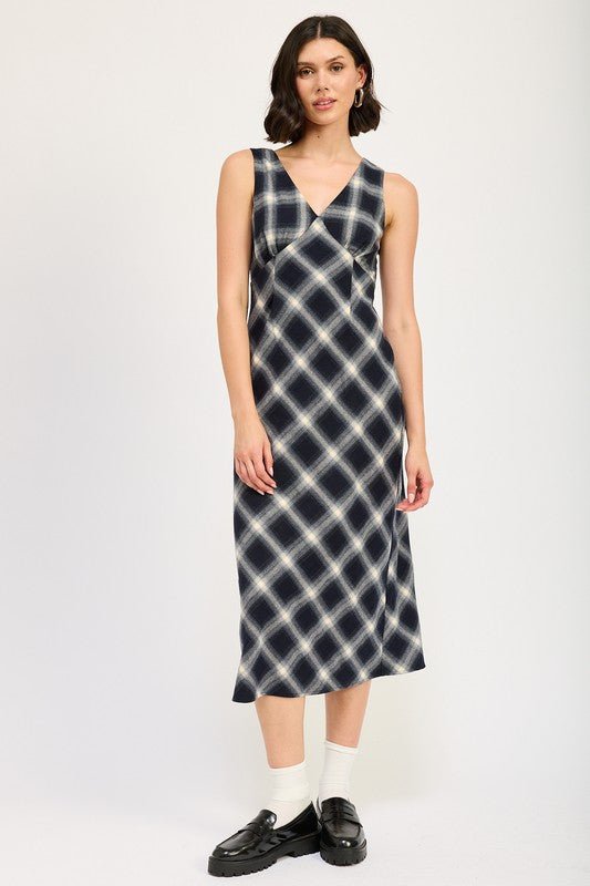 PLAID BIAS MAXI DRESS - Mack & Harvie