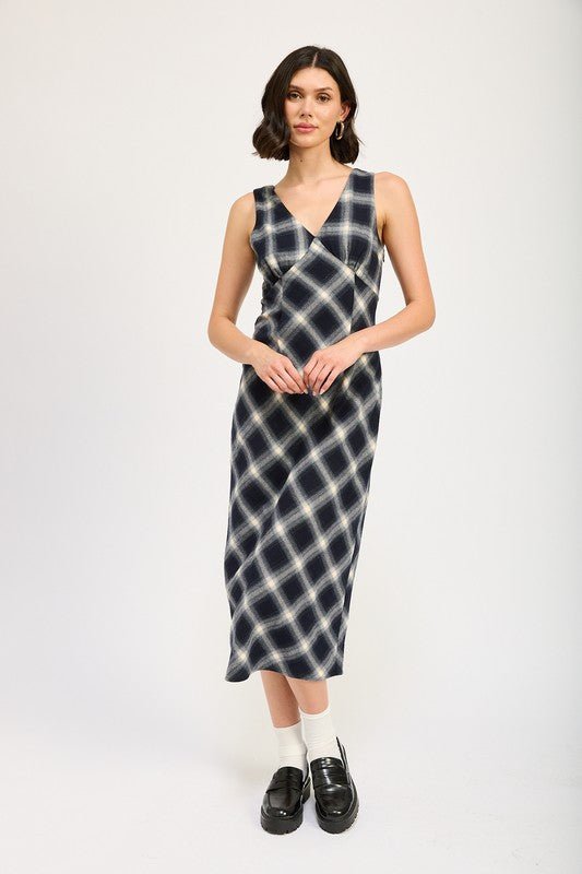 PLAID BIAS MAXI DRESS - Mack & Harvie